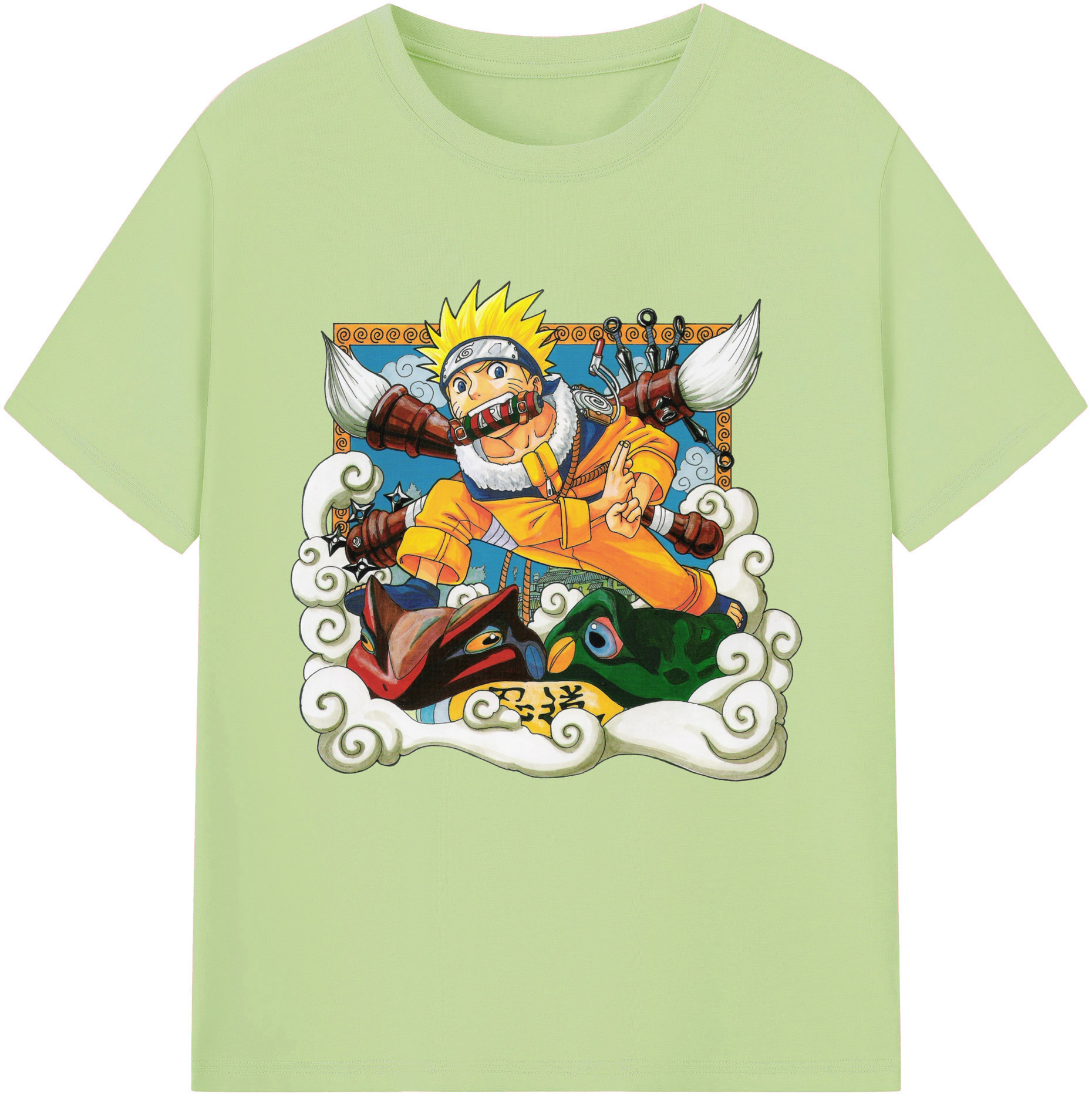 （画像用） NARUTO -ナルト- うずまき ナルト Uzumaki Naruto 綿100％半袖Tシャツ（フロントプリント）